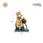 Indiafx Kondapalli Wooden Elephant with Ambari (Multicolour) 9 Inch