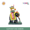 Indiafx Kondapalli Wooden Elephant with Ambari (Multicolour) 9 Inch