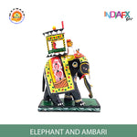 Indiafx Kondapalli Wooden Elephant with Ambari (Multicolour) 9 Inch