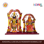 Indiafx Handicrafts Kondapalli Lord Balaji Padmavathi Bommalu Set