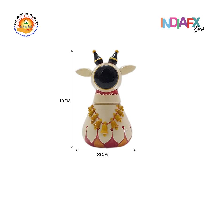Indiafx Basava / Nandi / Cow - Statue or Toy. Handmade in Etikoppaka Style