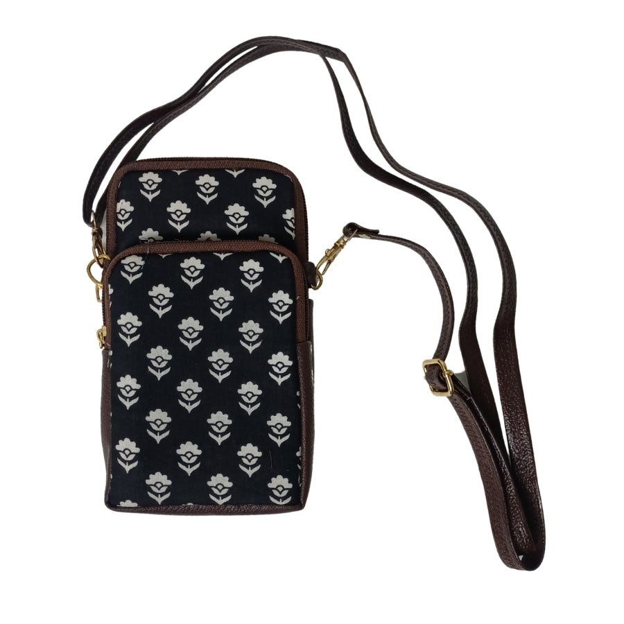 Ikkat Printed Cell Phone Sling Bag