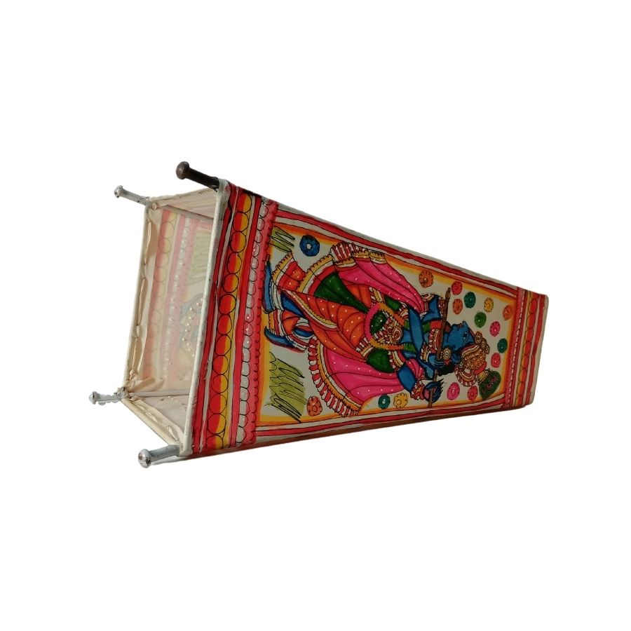 Handmade Goat Leather Lamp | Hand-Painted Beauty | 12 Inch