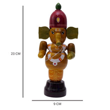 Handcrafted Etikoppaka Handling Ganesha | Green | 9Inches