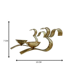 Brass Om Shaped Diya(Set Of 2)
