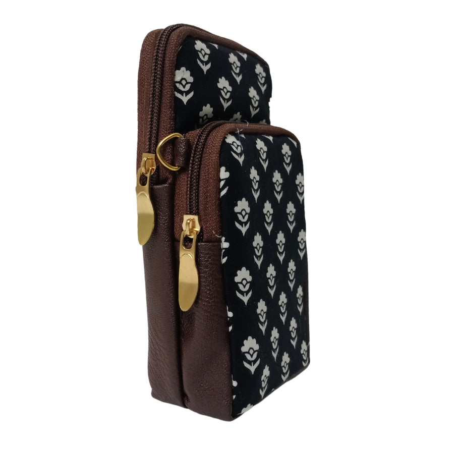 Ikkat Printed Cell Phone Sling Bag