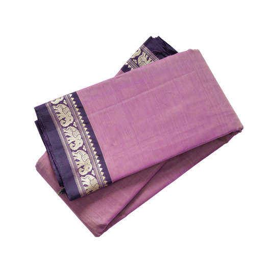 Cotton Saree with Elephant Border Traditional Elegance with Blouse