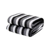 Blanket  Non woven warm single blanket with black and white stripes