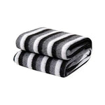 Non-Woven Striped Single Blanket | Black & White