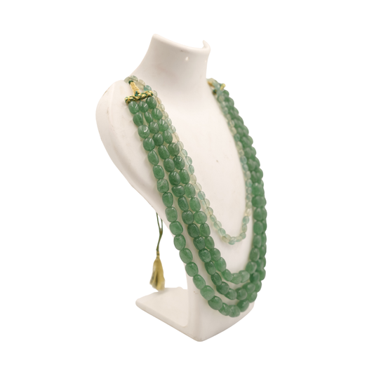 Green Stone Beads Haram 💚✨ Elegant Multi-Layer Necklace