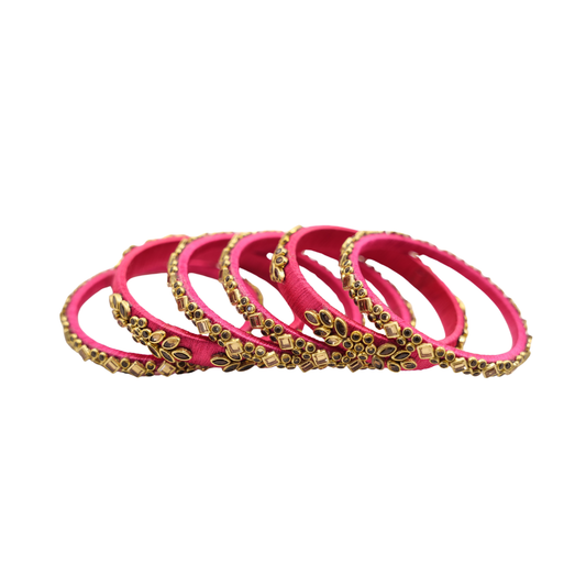 Kundan Thread Bangles Set (6) Designer Ethnic Bangles