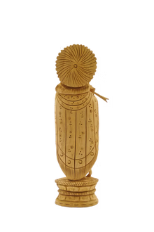 Handcrafted Wooden Krishna Idol Spiritual Home Accent
