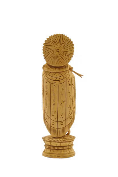 Handcrafted Wooden Krishna Idol Spiritual Home Accent