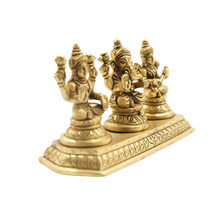 Handcrafted Pembarthy Brass Trio Idol Lakshmi Ganesh Saraswathi