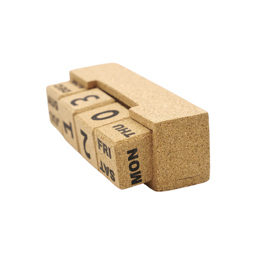 Eco Cork Perpetual Calendar Wheatgrass Desk Calendar Block