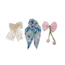 Cloth Scrunchies & Hair Accessories Set | Floral & Bow