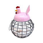 Rooster Egg Basket Hen Egg Basket Egg Container Metal Hen Basket