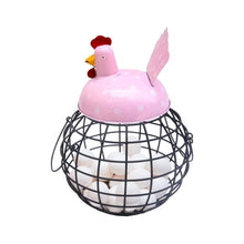 Metal Rooster Egg Basket | Hen Egg Holder