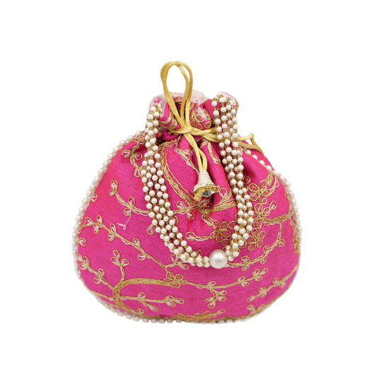 Handmade Potli Bag Embroidered Ethnic Drawstring Pouch