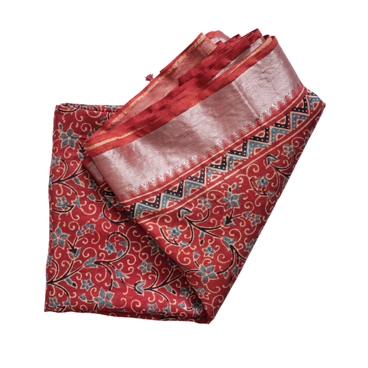 Azhirk Soft Silk Saree | Floral Elegance with Zari Border