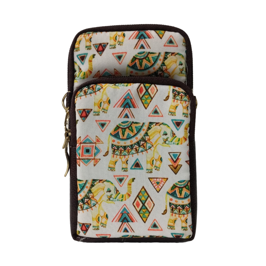 Ikkat Printed Cell Phone Sling Bag