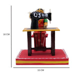 Hand Crafted Handmade beautiful Wooden Kondapalli sewing machine with woman toy