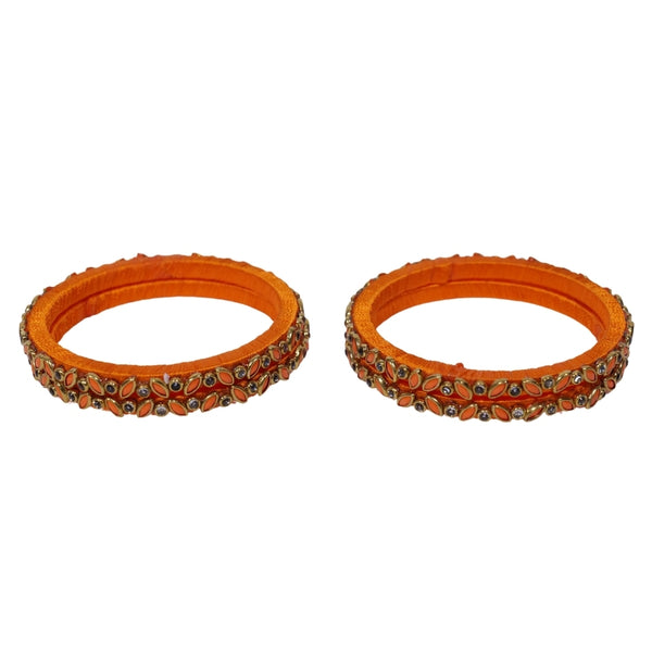 Handmade Terracotta Silk thread kundan bangles | Size 6 CM