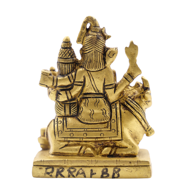 Handcrafted Pembarthy Brass Shiva Parvati Statue Sacred Home Decor