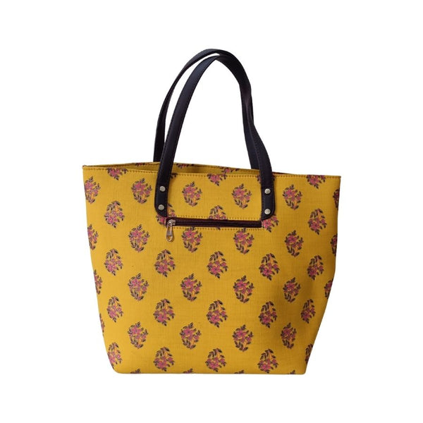 Latest hand block printed cotton fabric shopping bag with 3 combo set for bag