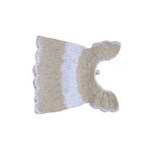 Handmade Crochet Baby Shrug Beige & White Knit Jacket