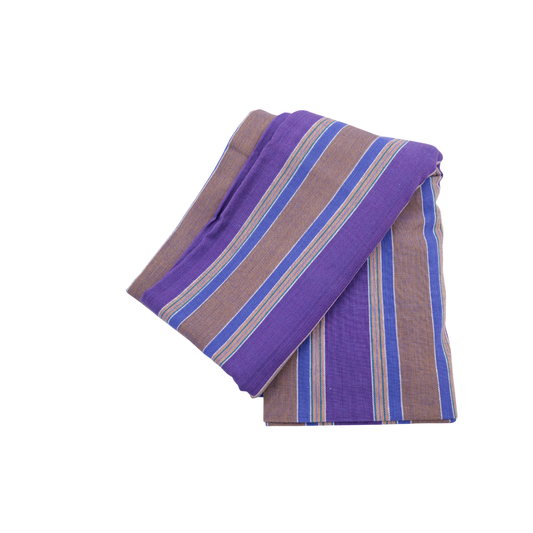 Handwoven Cotton Single Bedsheet – Jail-Made Striped Design (Soft & Breathable)