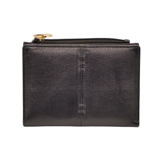 Premium Unisex Leather Wallet Zip Closure Everyday Wallet