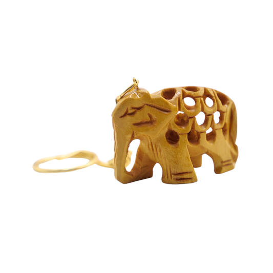 Carved Elephant Key Chain