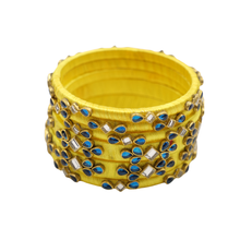 Handmade Yellow Silk Thread Bangles Festive Jewelry (2.8)