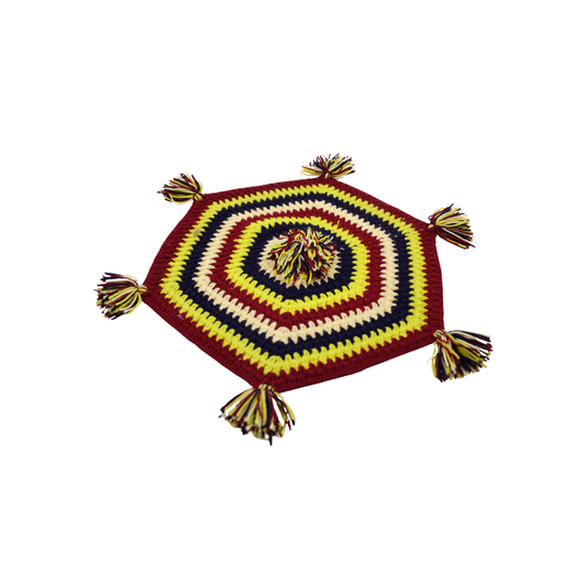 Handmade Woolen Tea Pay Cover Hexagon Crochet Table Mat