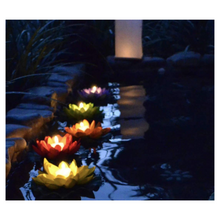 Lotus Flower Floating Diya Set with Water Sensor (Set of 6)