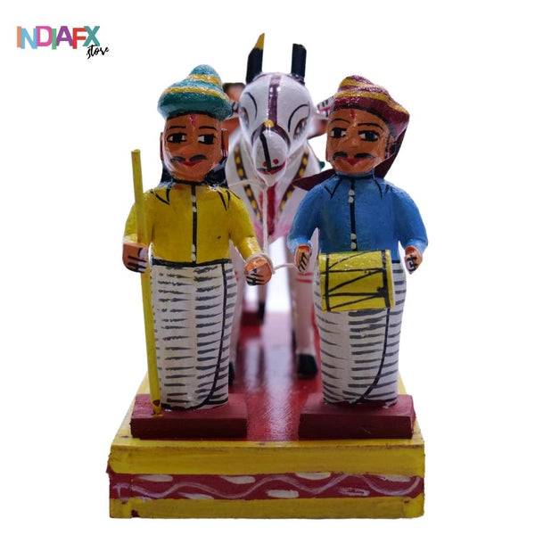 Handcrafted Kondapalli Sankranti Gangireddu Wooden Showpiece – Artisan Heritage Decor