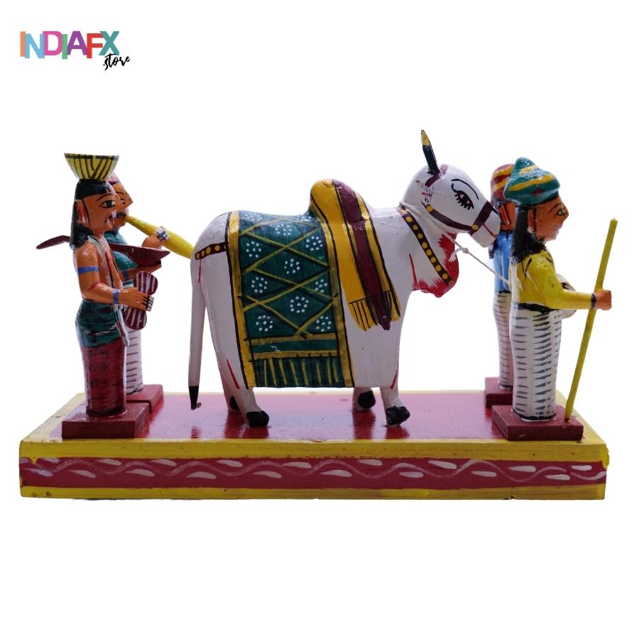 Handcrafted Kondapalli Sankranti Gangireddu Wooden Showpiece – Artisan Heritage Decor