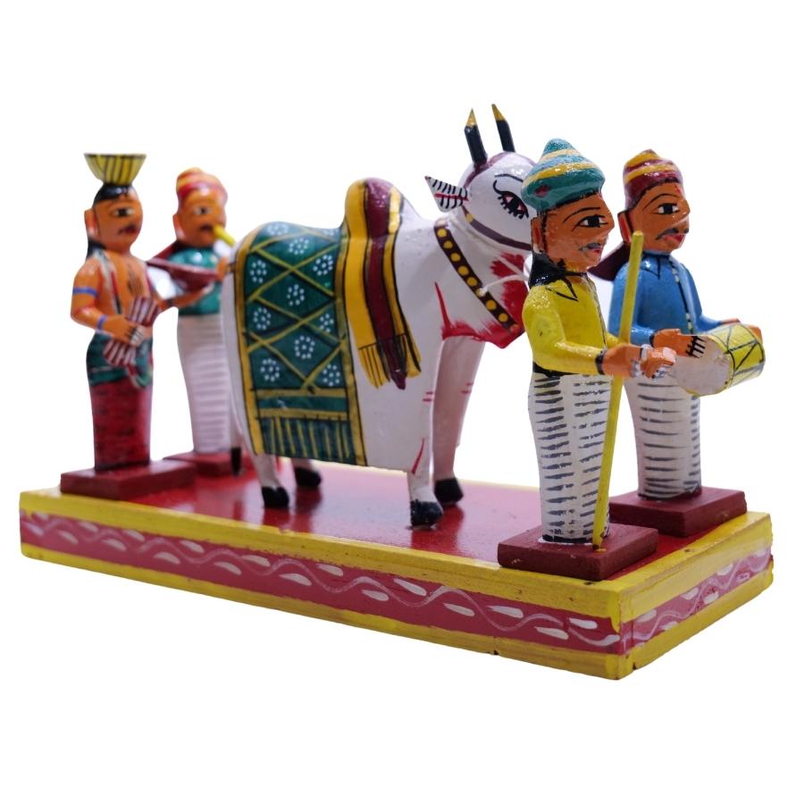 Handcrafted Kondapalli Sankranti Gangireddu Wooden Showpiece – Artisan Heritage Decor