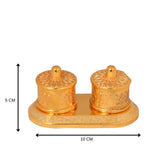 Golden Metal Kumkum Holder | Kumkum Box