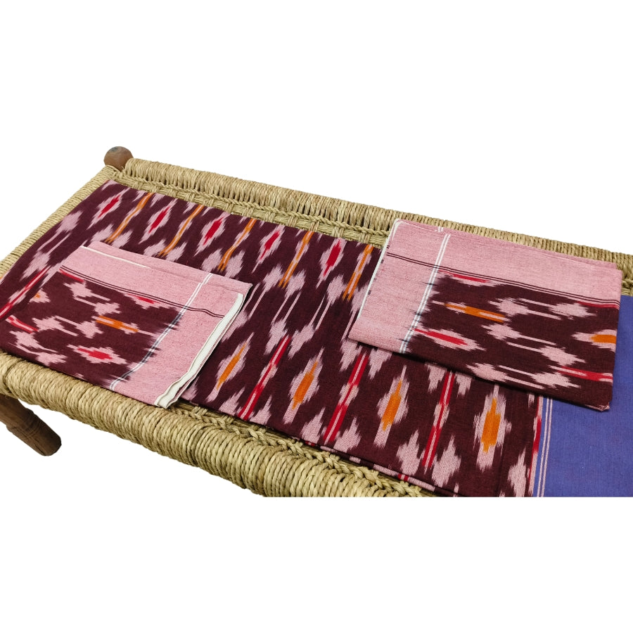 Handwoven Pochampally Ikat Bedsheet   100% Cotton