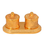 Golden Metal Kumkum Holder | Kumkum Box