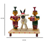 IndiaFx Handcrafted Etikoppaka Sankranthi Gangireddhu Melam Showpiece Set