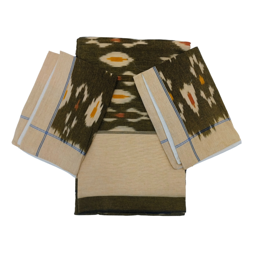 Handwoven Pochampally Ikat Bedsheet – 100% Cotton