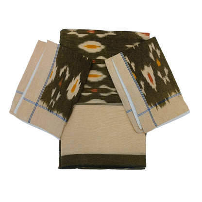 Handwoven Pochampally Ikat Bedsheet – 100% Cotton