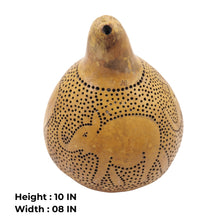 Handcrafted Bottle Gourd Elephant Lamp Nature-Inspired Ambient Light