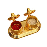 Golden Metal Kumkum Holder | Kumkum Box