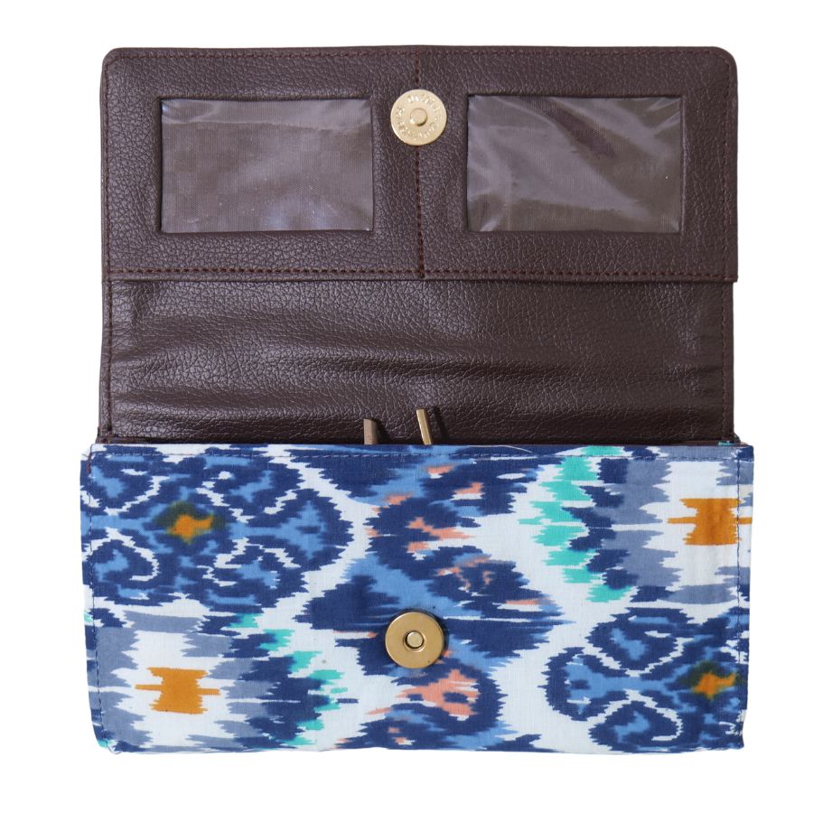Handmade Ikkat Wallet for Women (20 cm) – Authentic Handloom Purse