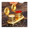 Golden Metal Kumkum Holder | Kumkum Box