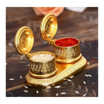 Golden Metal Kumkum Holder | Kumkum Box